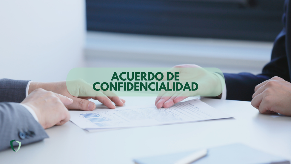 Acuerdo de confidencialidad Dos personas firmando un acuerdo de confidencialidad
