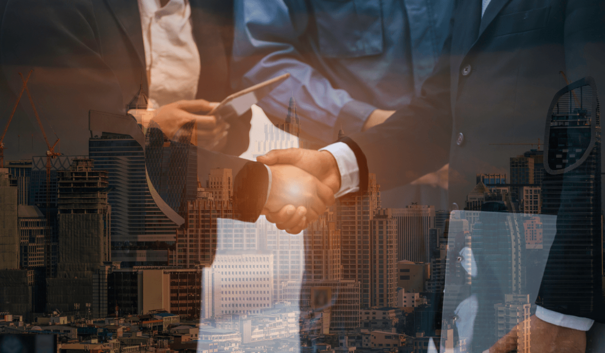 Apretones de manos de negocios