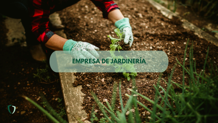 Jardinero plantando algo en la tierra